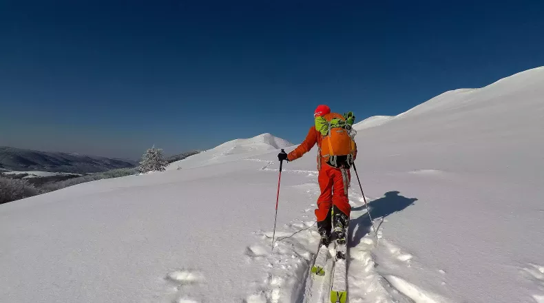 Winter, skiing, ski touring
